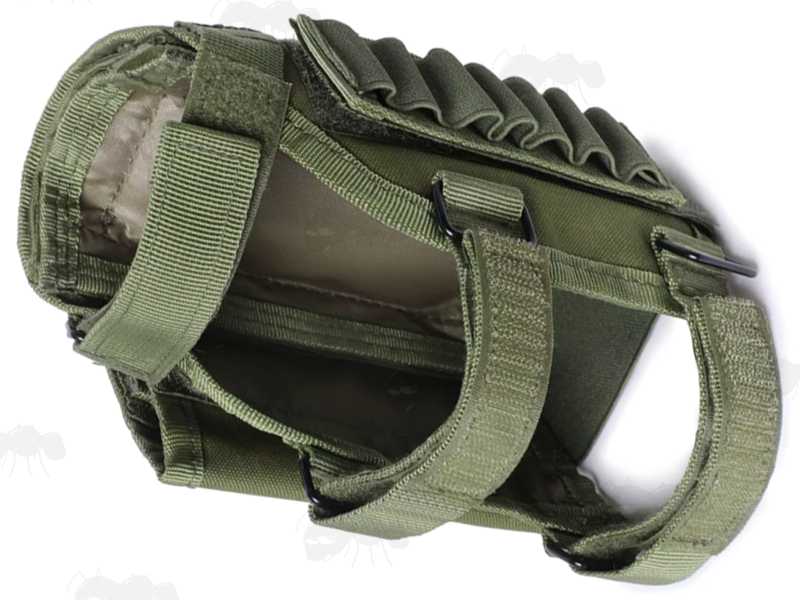 Inner Fitting View of The Green Rifle / Shotgun Cheek Rest Ammo Holder with Comb Raiser
