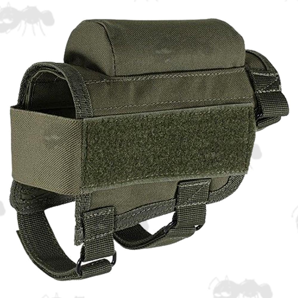 Green Rifle / Shotgun Butt Cheek Rest with Comb Raiser and Ammo Holder