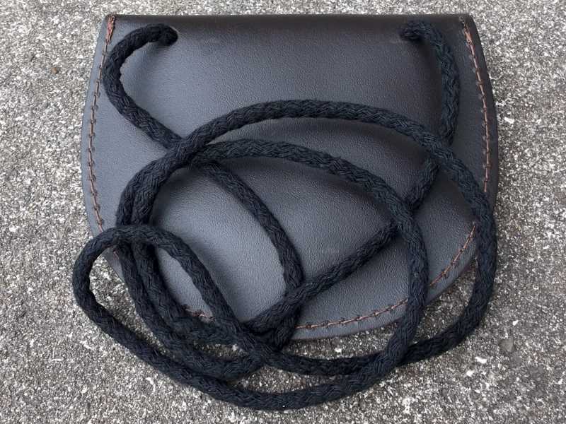 Rear Lanyard View of The Bisley Brown Leather Airgun Pellet Pouch
