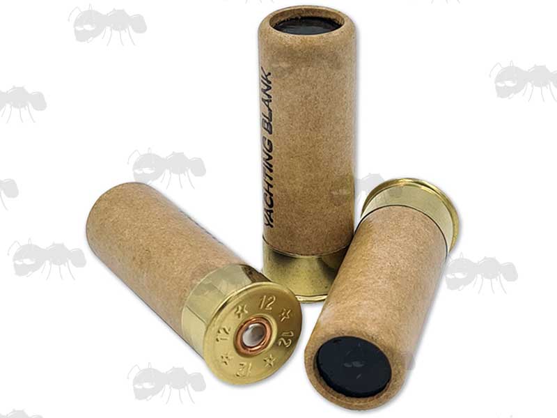 Three Brown 12g Yachting Blank Cartridges