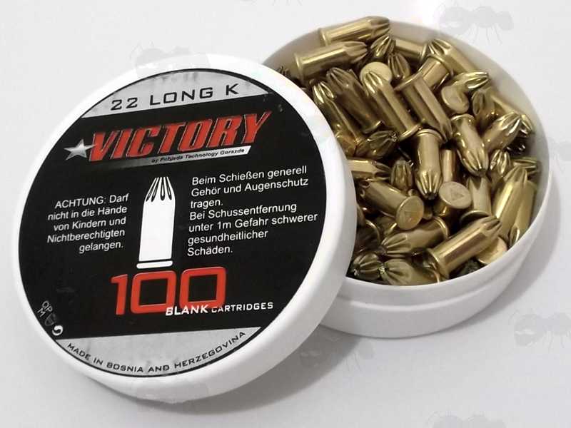 Open Tub View of .22 Calibre Long Rifle Blanks