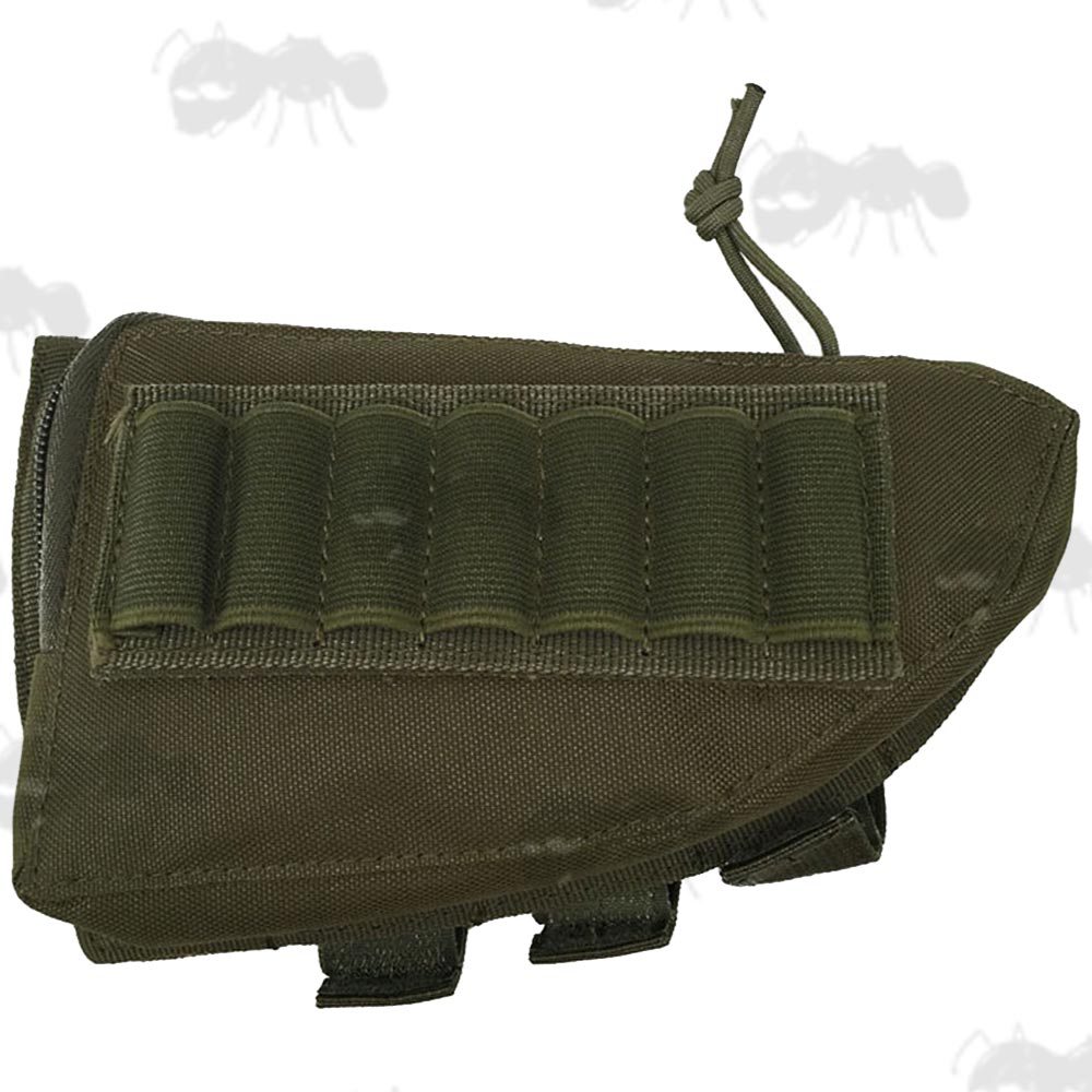 Green Shotgun Butt Cheek Rest with Pouch and Ammo Holder