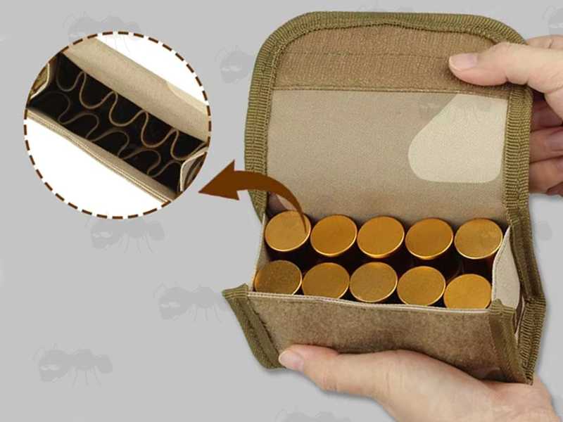 Multicamo Canvas Shotgun Cartridge Pouch for 10 Shells