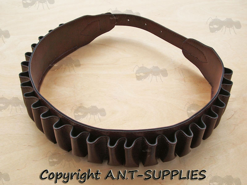 Faux Brown Leather Shotgun Cartridge Belt