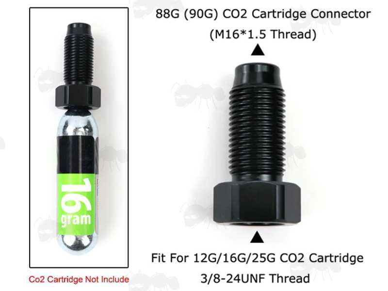 Thread Fitting Guide for The Black 12g Co2 Capsule to 88g Adapter