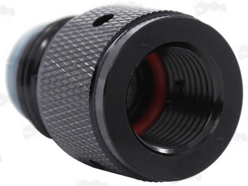 Black 88g Co2 Capsule to HPA / ASA Paintball Marker Adapter with Air Saver Valve