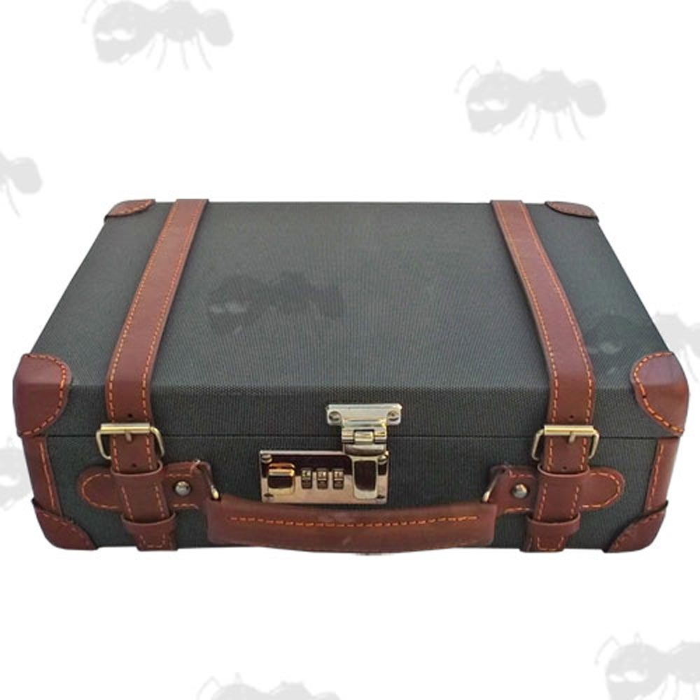 Green Canvas Hard Shotgun Cartridge Cases Pistol Case Free UK Post