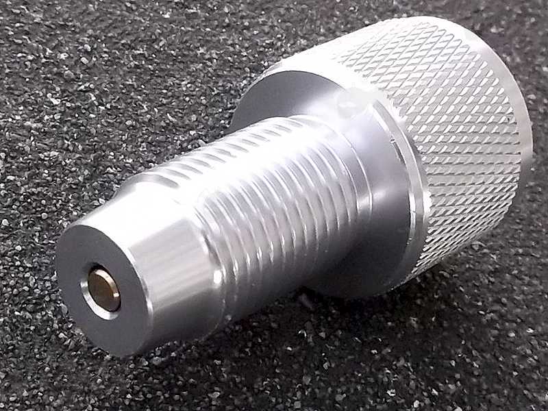 External Thread End View of The Silver 88g Co2 Capsule to M16x1.5mm Thread Adapter for AirSource Airguns