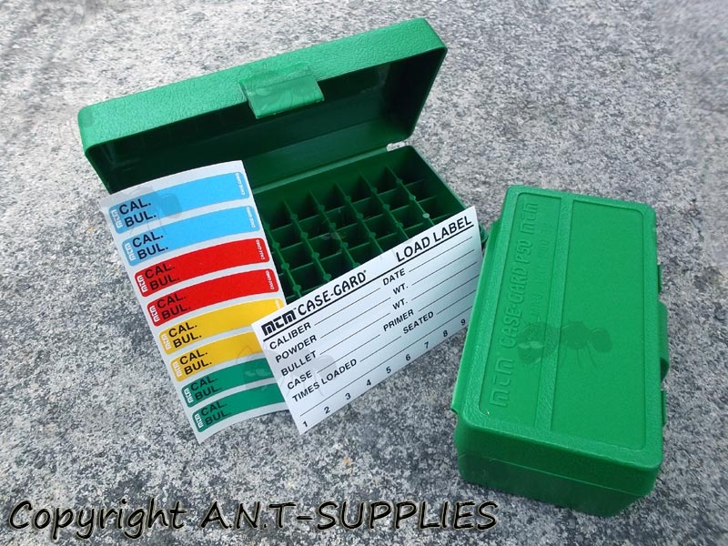 MTM P-50 Hard Green Plastic Ammo Box for .44 Caliber Rounds