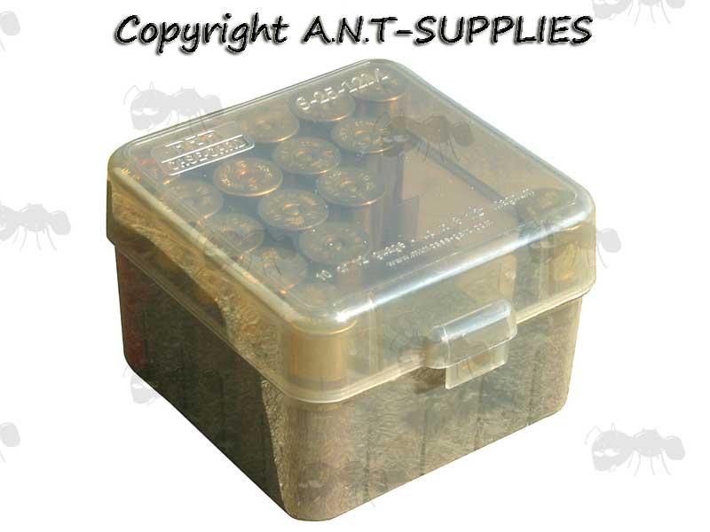 Clear Smokey Plastic Shotgun Cartridge Box