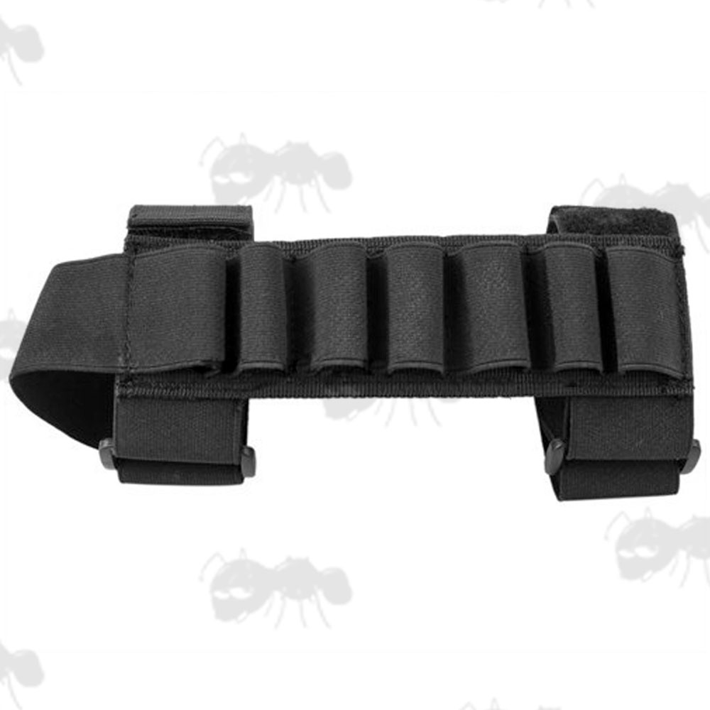 Black Buttstock Fitting Elasticated Shotgun Shell Holders