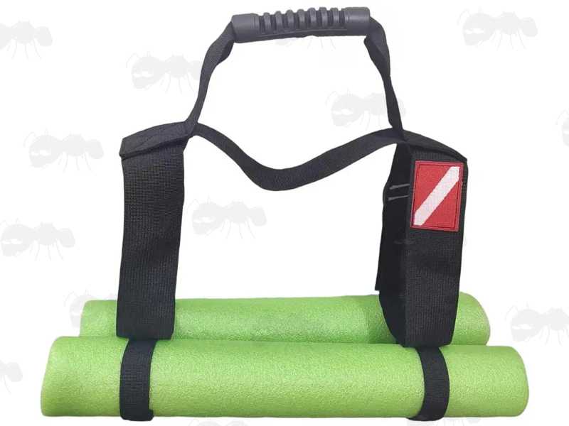 PCP Airgun Cylinder Carry Handle with Green Foam Anti-Roll Cradle