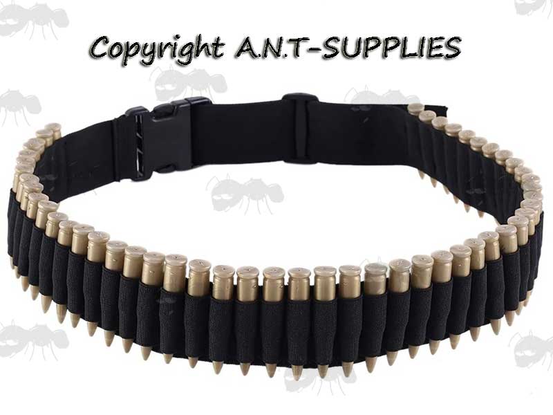 Black Canvas 50 Loop Rifle Cartridge Bandoleer With Fifty Dummy Rounds