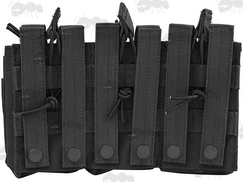 Rear View of The Black Canvas Triple Magazine MOLLE Pouch