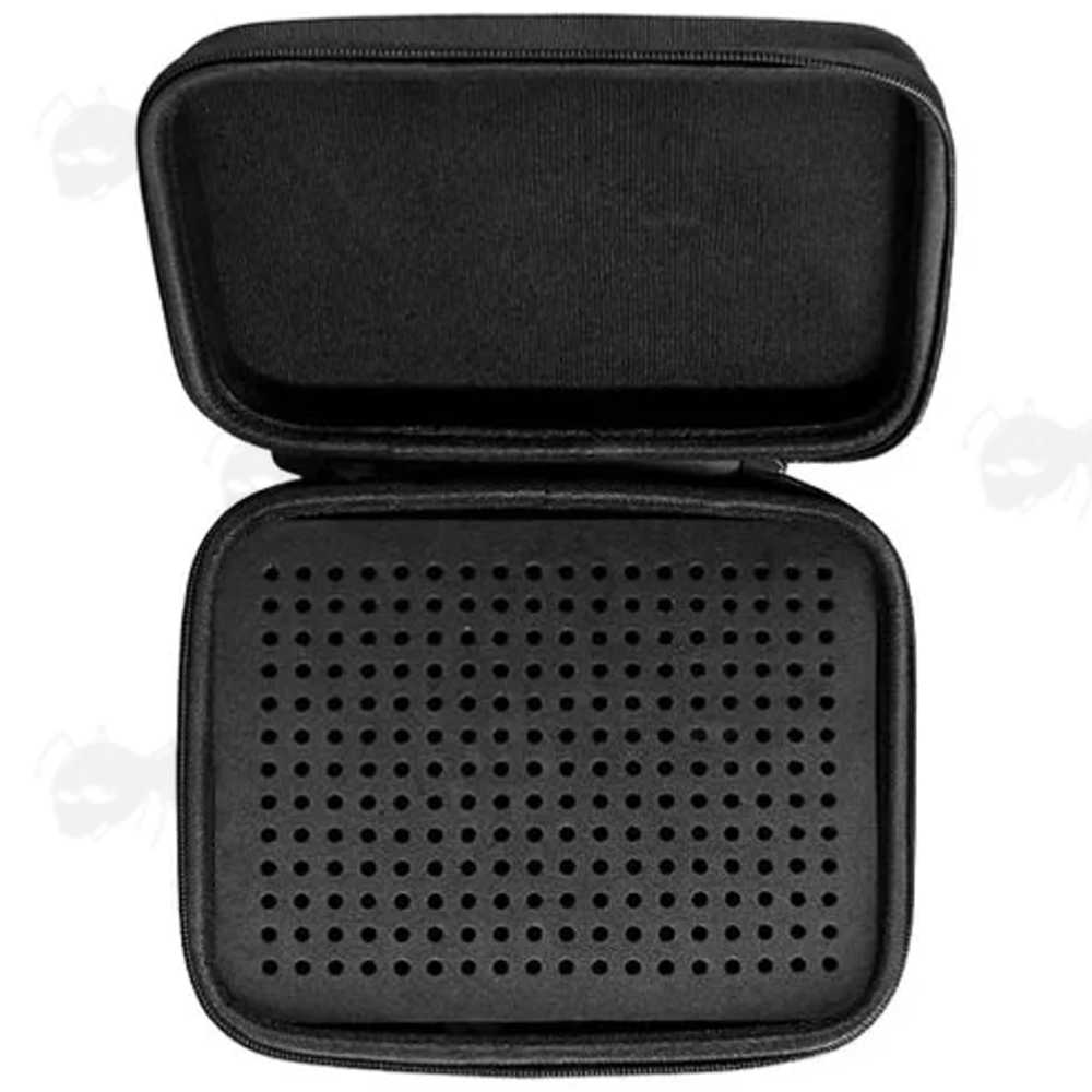 Open View of The Black Canvas Gun Ammo Case with Foam Insert Tray for 234 x .22 Calibre Cartridges
