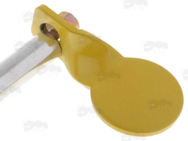 25mm, 30mm and 40mm Diameter Stainless Steel Yellow Spinning Disc Targets with Hex Head Screws and Spacers