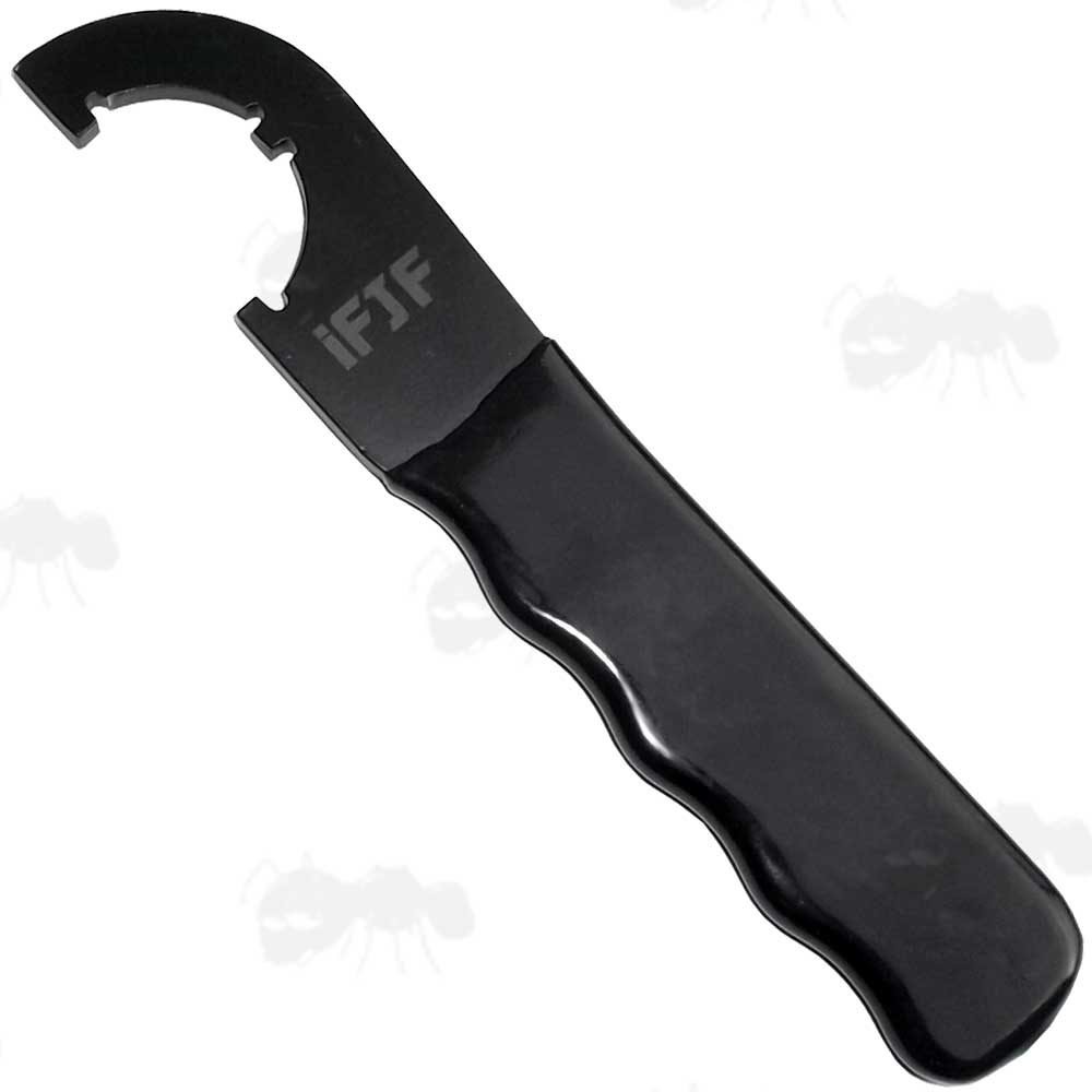 Compact Steel M4 Rifle Series Buttstock Castle Locking Nut Wrench with Black Plastic Coated Grip