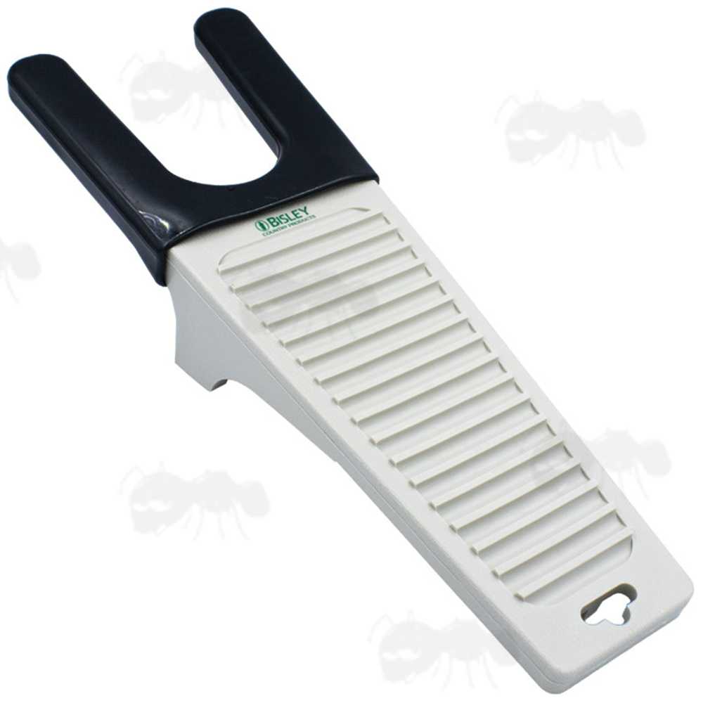 Bisley Light-Yellow Coloured Plastic Boot Jack with Hanger Hole and Black Rubber Sleeve Grip