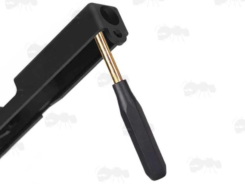 Glock Front Sight Adjuster Tool, Shown In Use on Slide