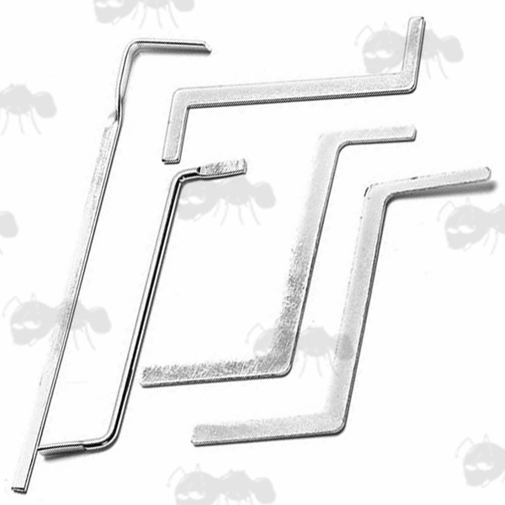 Five Silver Coloured Lock Picking Tension Wrenches