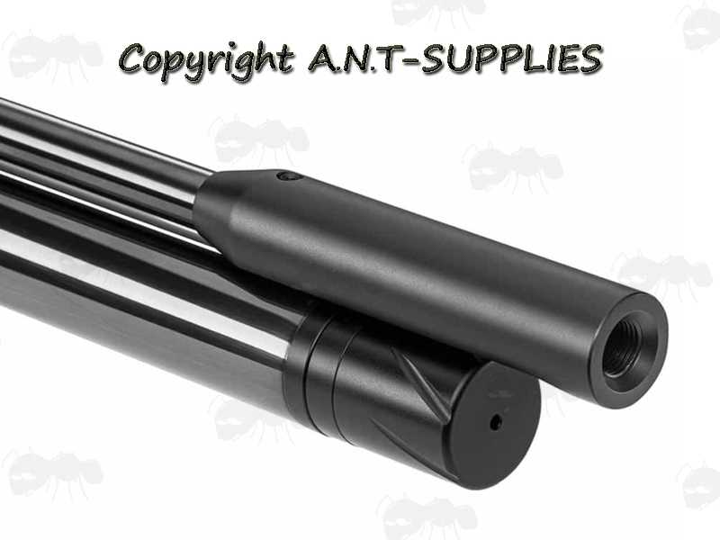 Air Arms Slip-On Black Anodised Aluminium Barrel Muzzle End with 1/2x20 UNF Female Threaded Moderator Adapter for HFT500, FTP900, MPR and EV2 Airguns