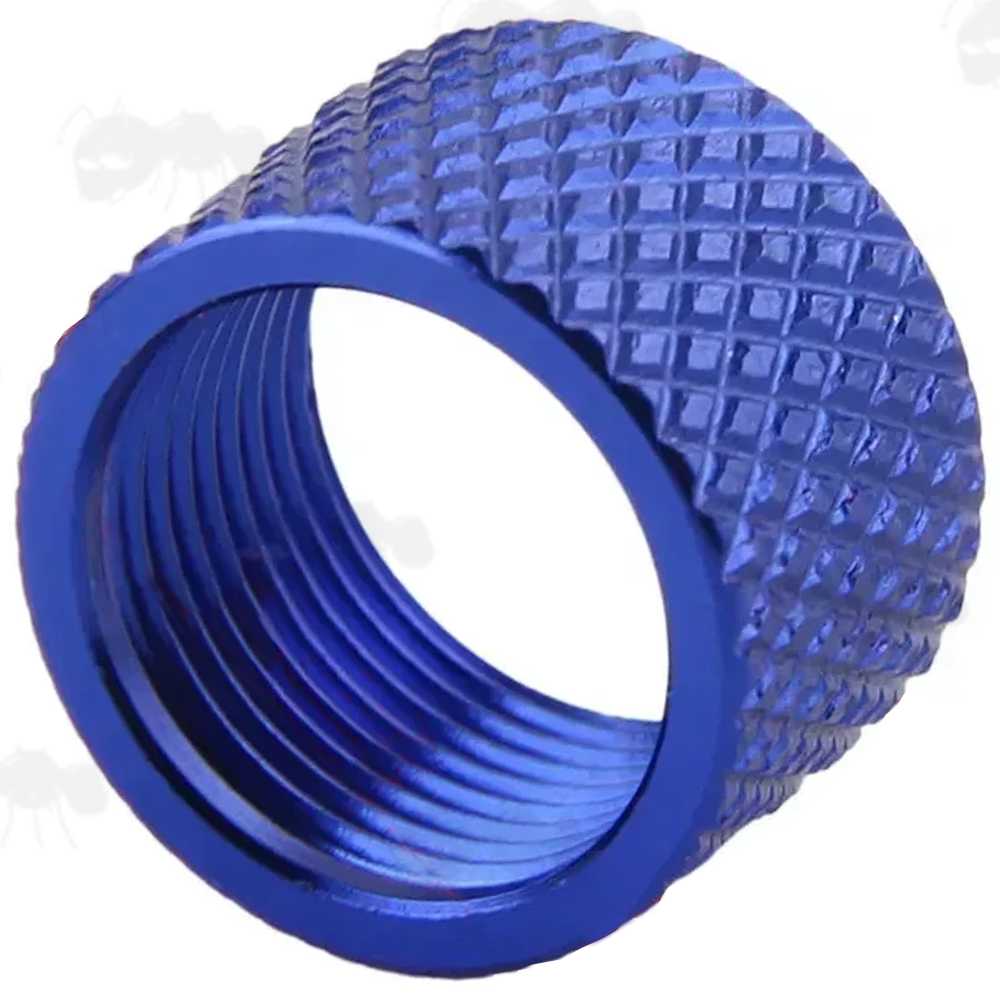 Blue Anodised Finished Aluminium Thread Protector for 1/2x28 UNEF Pistol Barrel Threads