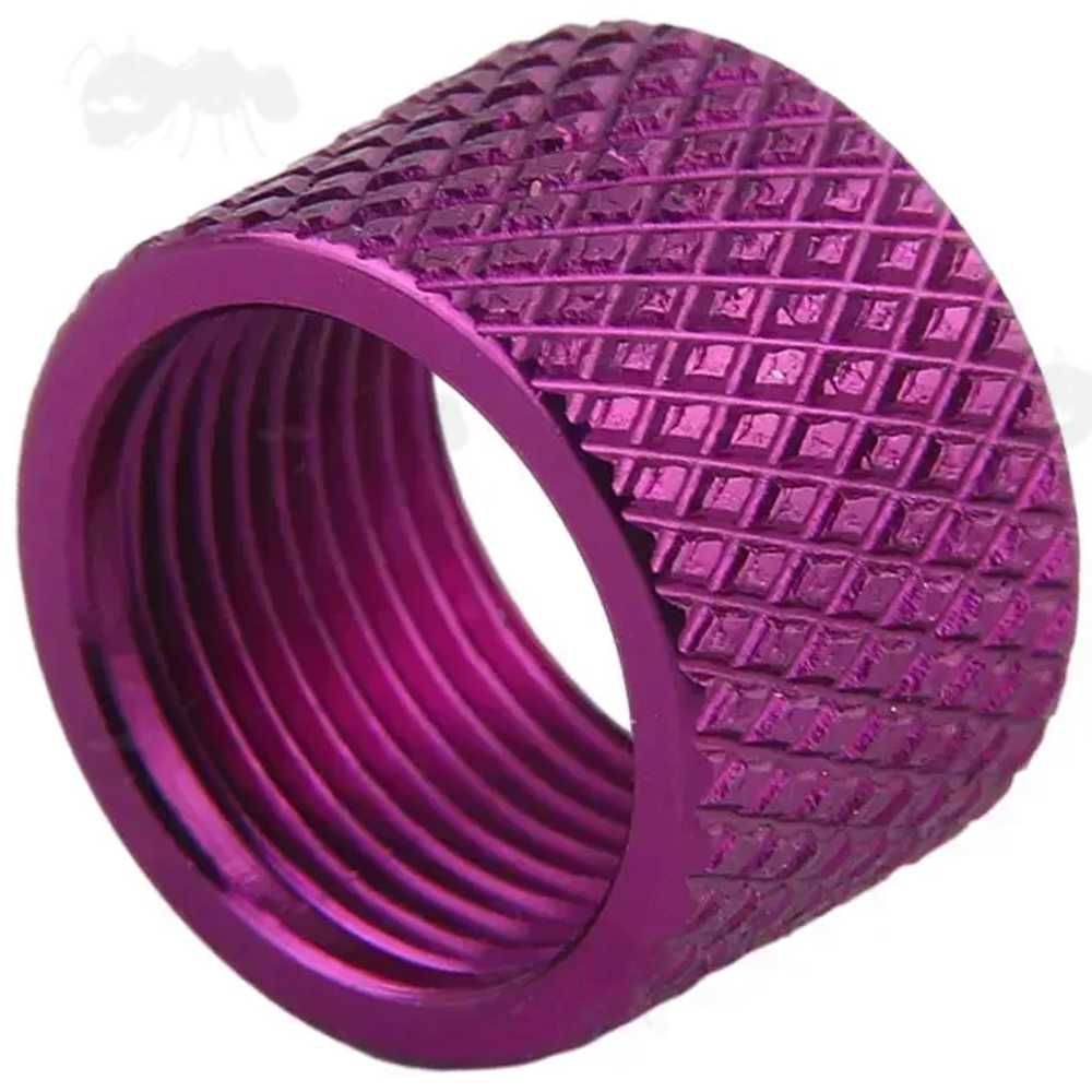 Purple Anodised Finished Aluminium Thread Protector for 1/2x28 UNEF Pistol Barrel Threads
