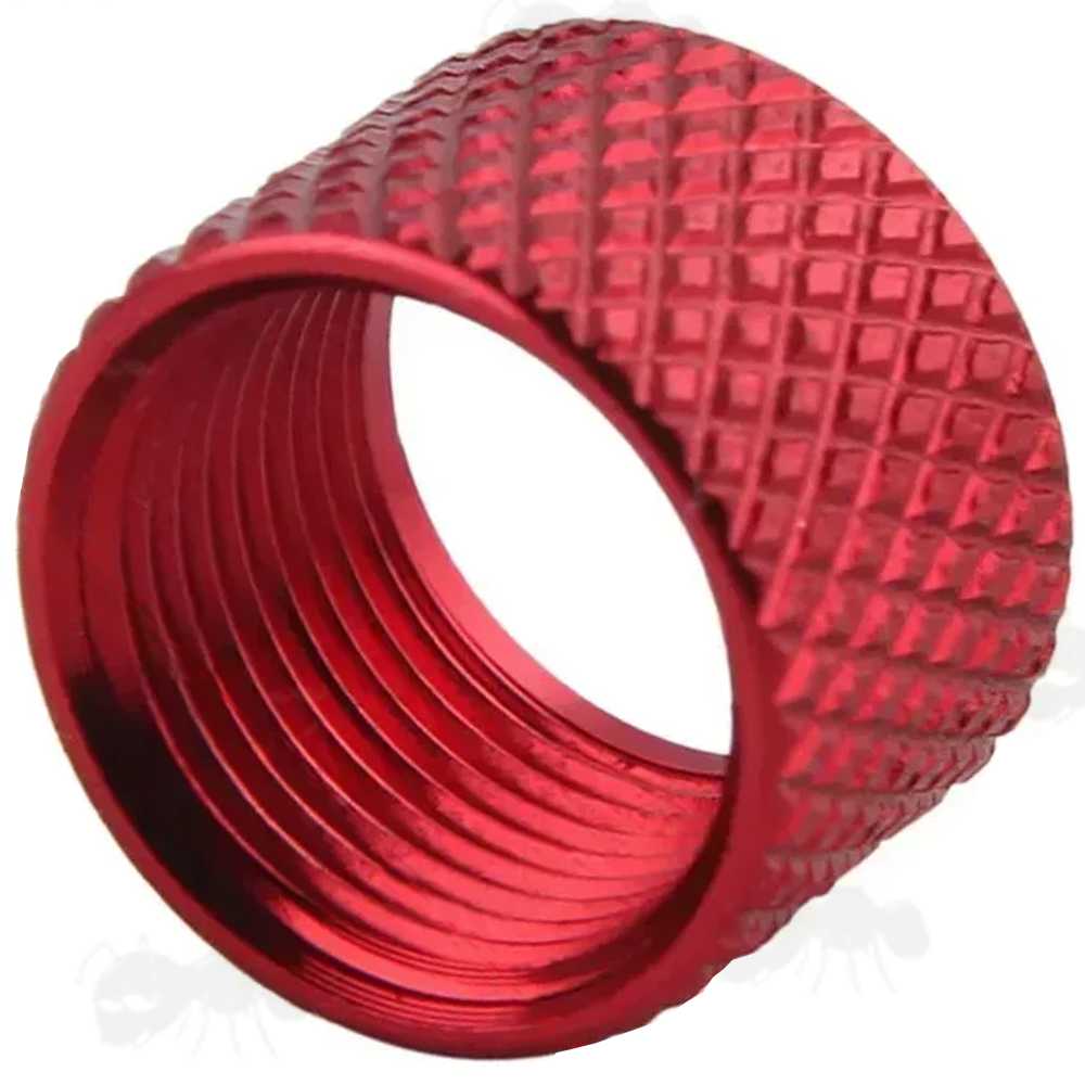Red Anodised Finished Aluminium Thread Protector for 1/2x28 UNEF Pistol Barrel Threads
