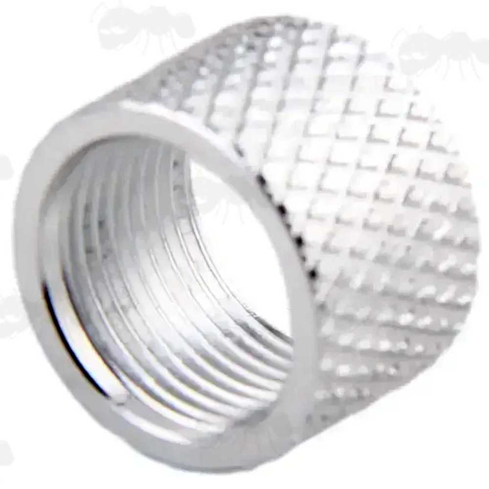 Silver Anodised Finished Aluminium Thread Protector for 1/2x28 UNEF Pistol Barrel Threads