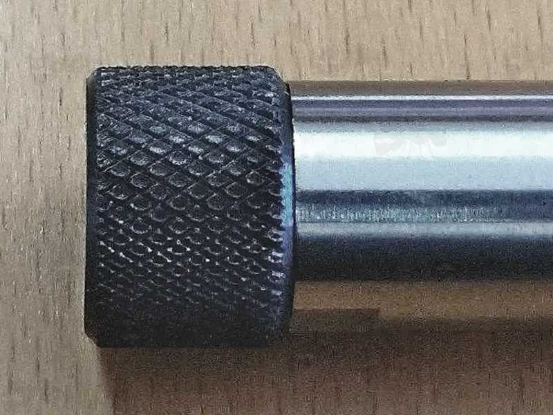 .45 ACP .578x28 Barrel Thread Protector for Right-Hand Threads, Shown Fitted to a Threaded Barrel