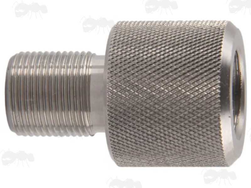 Stainless Steel M15x1mm Clockwise to 1/2x28 Thread Gun Barrel Silencer Adapter
