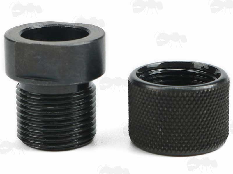 M9 x .75 to 1/2-28 American Thread Silencer Adapter with Thread Guard