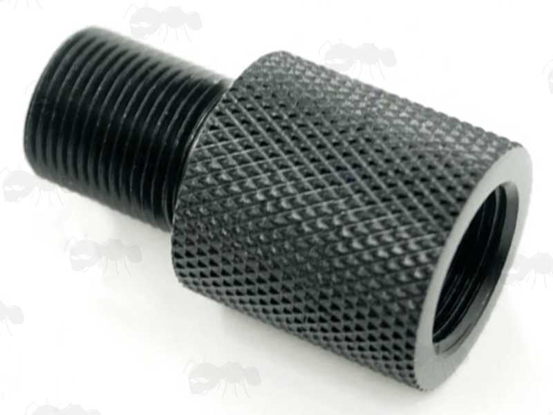 Black 1/2x20 TPI To 1/2x28 TPI Threaded Muzzle Adapter