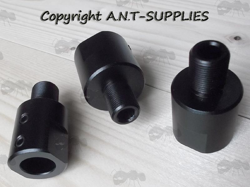 Range of Assorted Barrel Diameter 1/2x28 TPI Rifle Silencer Thread Adapters