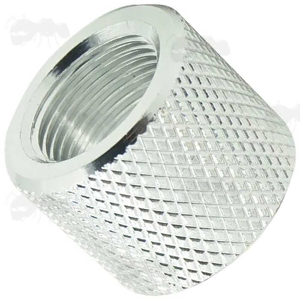 Aluminium Thread Protectors for 1/2x20 UNF Air Rifle Barrel Silencer Threads, In Silver Anodised Finish