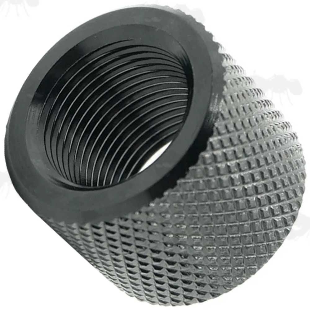 Aluminium Thread Protectors for 1/2x28 UNEF Rifle Barrel Silencer Threads, In Black Anodised Finish