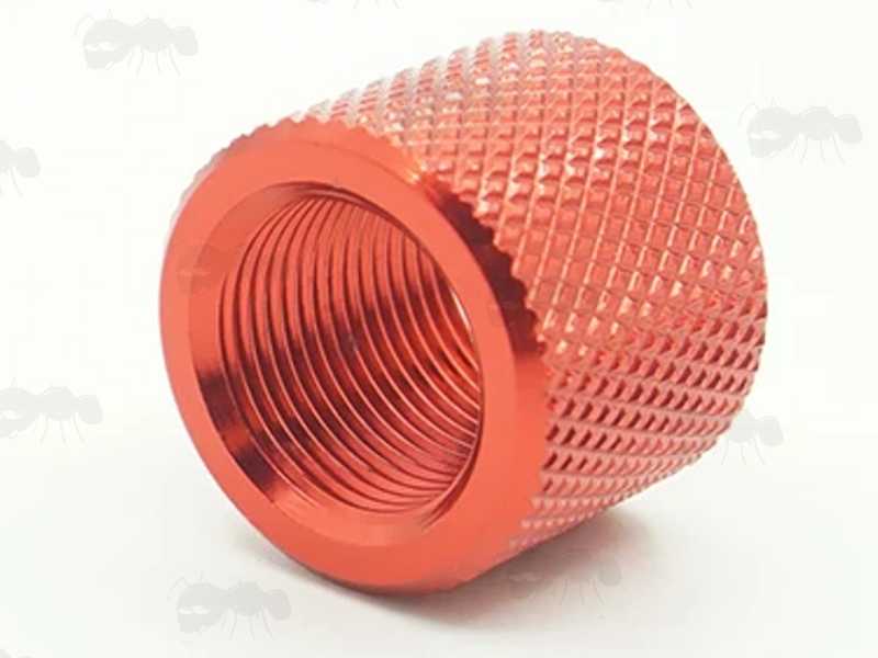 Aluminium Thread Protectors for 1/2x20 UNF Air Rifle Barrel Silencer Threads, In Red Anodised Finish