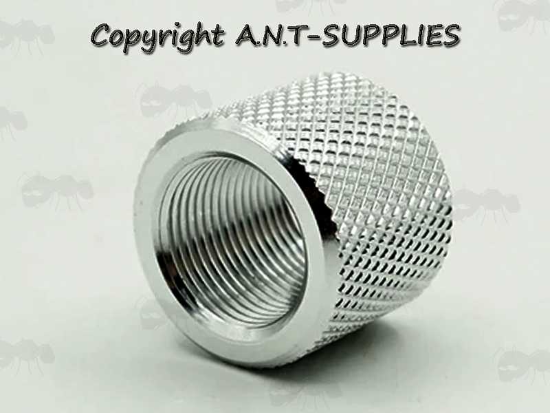 Aluminium Thread Protectors for 1/2x20 UNF Air Rifle Barrel Silencer Threads, In Silver Anodised Finish