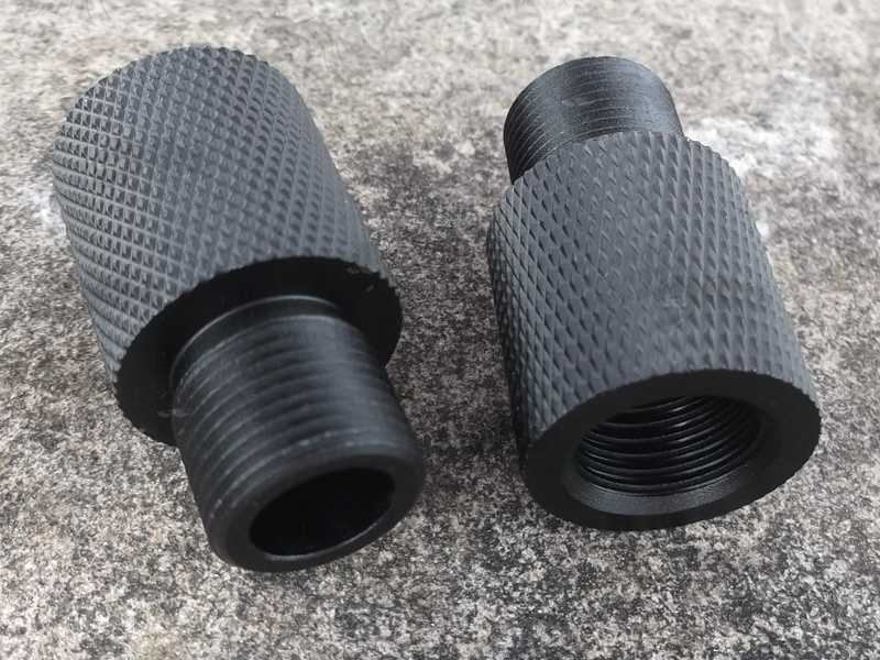 Black 1/2x20 UNF Thread To M14x1mm Right-Hand Threaded Rifle Muzzle Adapter