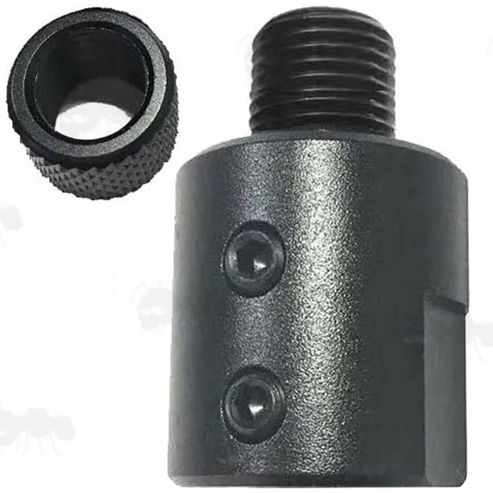 Heavy-Duty M14 RH / CW Thread Adapters for Un-Threaded Rifle Barrel Muzzles with Thread Guards