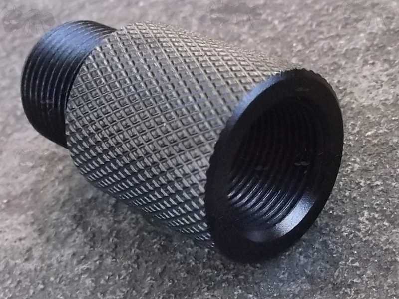Black M14x1mm Left Hand Thread To 1/2x28 UNEF Threaded Rifle Muzzle Adapter