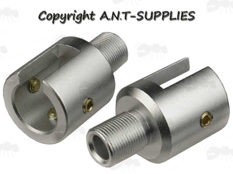 Two Stainless Steel Slip-On Adapters for Ruger 10/22 Rifles to Accept 1/2-28 or 5/8-24 American Thread Silencers