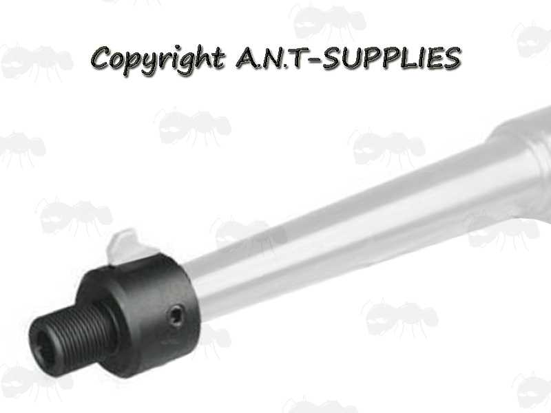 Ruger .22 Mark 1 / 2 / 3 To 1/2x28 UNEF Pistol Thread Silencer Adapter, Shown Fitted to Barrel