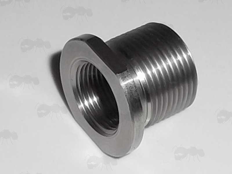 Stainless Steel 1/2x28 TPI To 5/8x24 TPI Threaded Muzzle Adapter