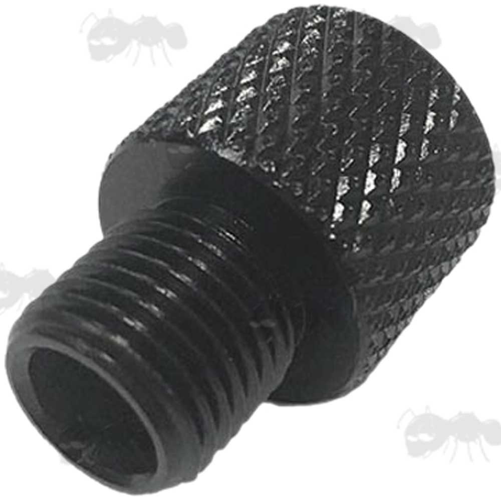 Black Anodised Steel 1/2x28 TPI To 1/2x20 TPI Threaded Muzzle Adapter
