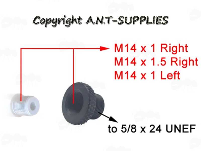 M14 Thread to 5/8x24 Rifle Silencer Adapters with Three Thread Options: M14x1LH / M14x1RH / M14x1.5RH