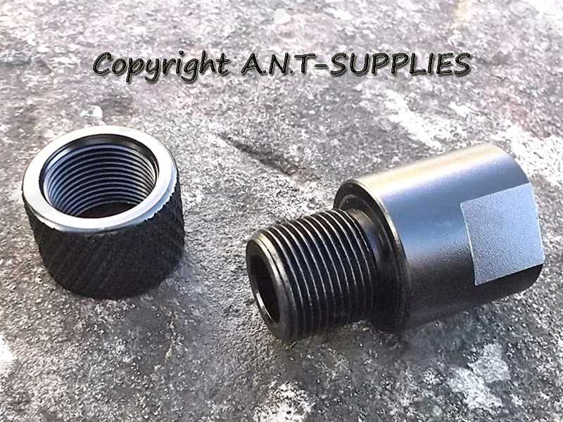M14x1mm Left-Hand Thread to 5/8x24 Rifle Silencer Adapter with Thread Guard Removed
