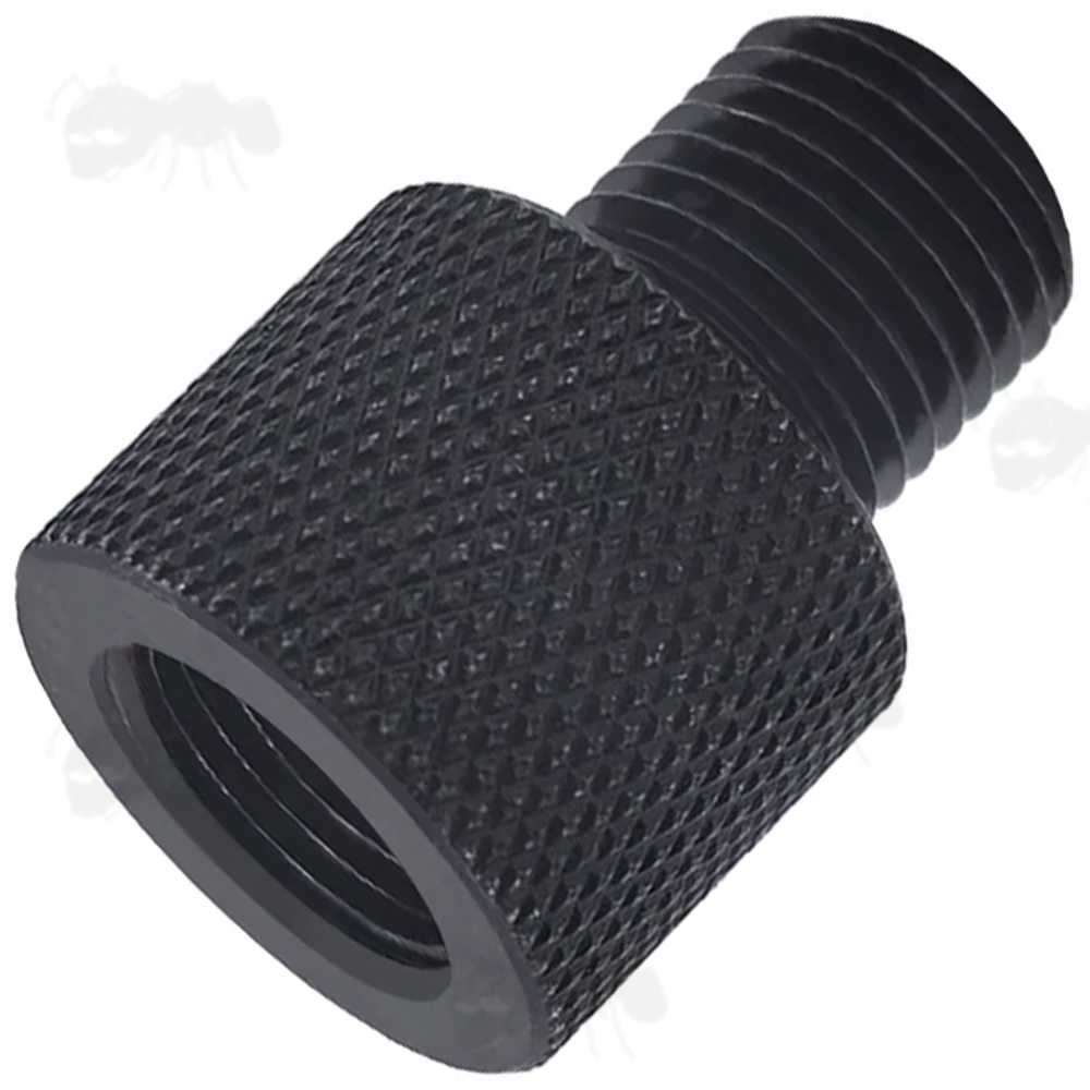 Black Steel 1/2x28 TPI To 1/2x20 TPI Threaded Muzzle Adapter