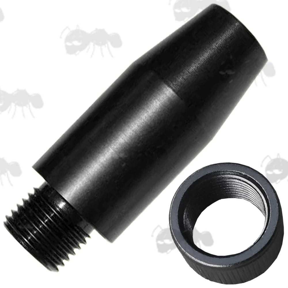 Black Anodised Alloy Threaded Muzzle Silencer Adapter for Crosman 2240 1377 1322 Air Pistols
