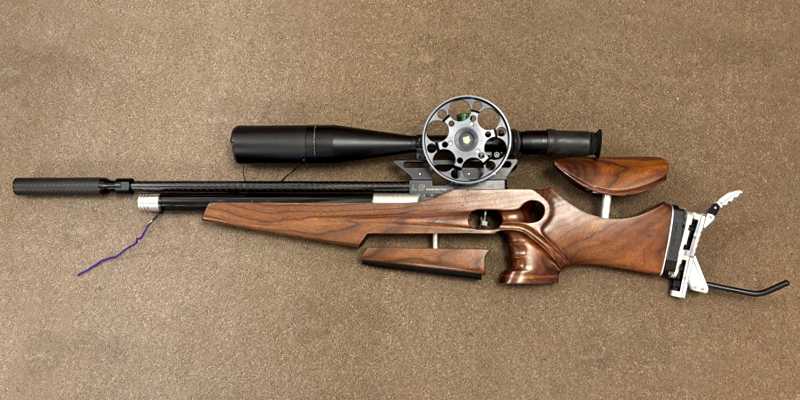 1/2x20 TPI Rifle Barrel Silencer Thread Adapter for 19mm Barrel Diameter, with Thread Guard Fitted, Shown on a Walther Dominator Rifle